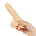 Naked Addiction 6.5-Inch Thrusting Silicone Dildo, Vanilla, Thrusting Dildo in Right Hand