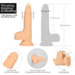Naked Addiction 6.5-Inch Thrusting Silicone Dildo, Vanilla, Dildo Measurements & Details