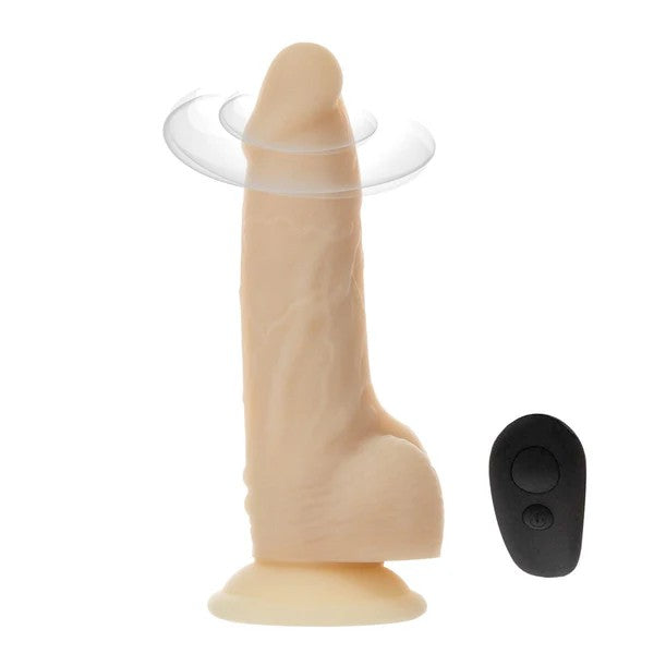 Naked Addiction 7-Inch Rotating & Vibrating Dildo, Vanilla, Product Image, Rotating Feature with Remote