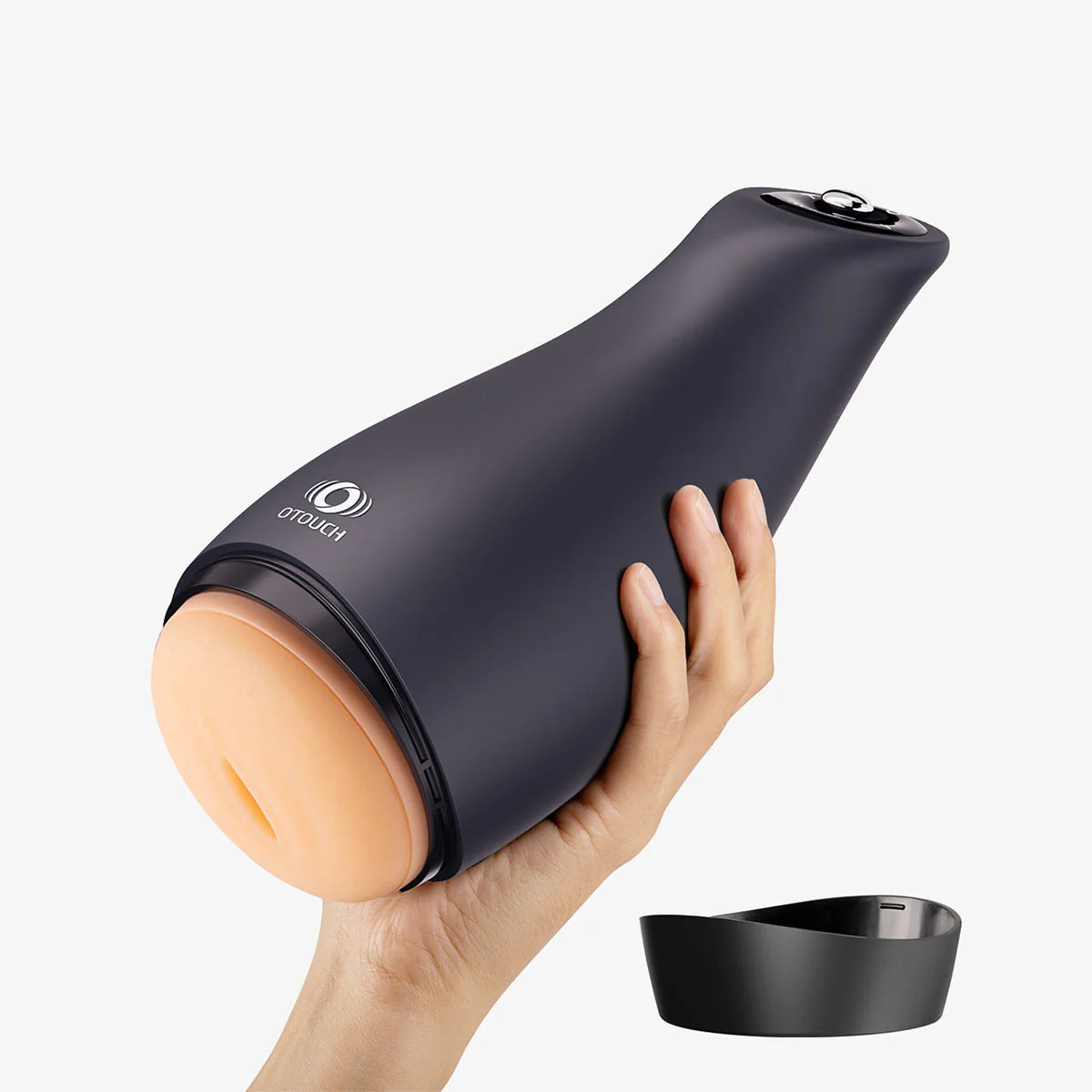 OTOUCH Air Turn 3 Masturbator, Masturbator in Left Hand with Cap Removed