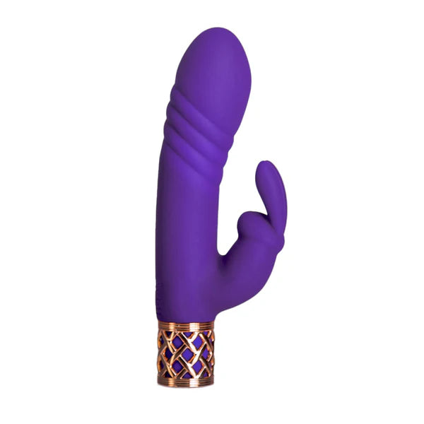 Pillow Talk Secrets Sensual Luxurious Thrusting Rabbit Vibrator, Purple, Product Image, Side