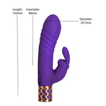 Pillow Talk Secrets Sensual Luxurious Thrusting Rabbit Vibrator, Purple, Rabbit Vibrator Measurements