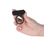 Power Bullet Cosmic Ring Rechargeable Vibrating Cock Ring, Black, Cock Ring in Hand