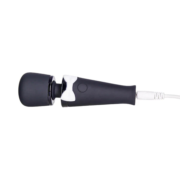 Pure Love Black Tie Affair Bowtie Mini Wand Vibrator, Black, USB Rechargeable