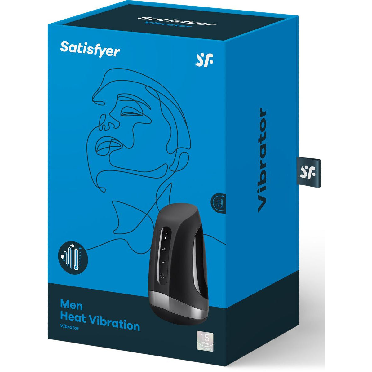 Satisfyer Men Heat Vibration Blowjob Masturbator, Product Box
