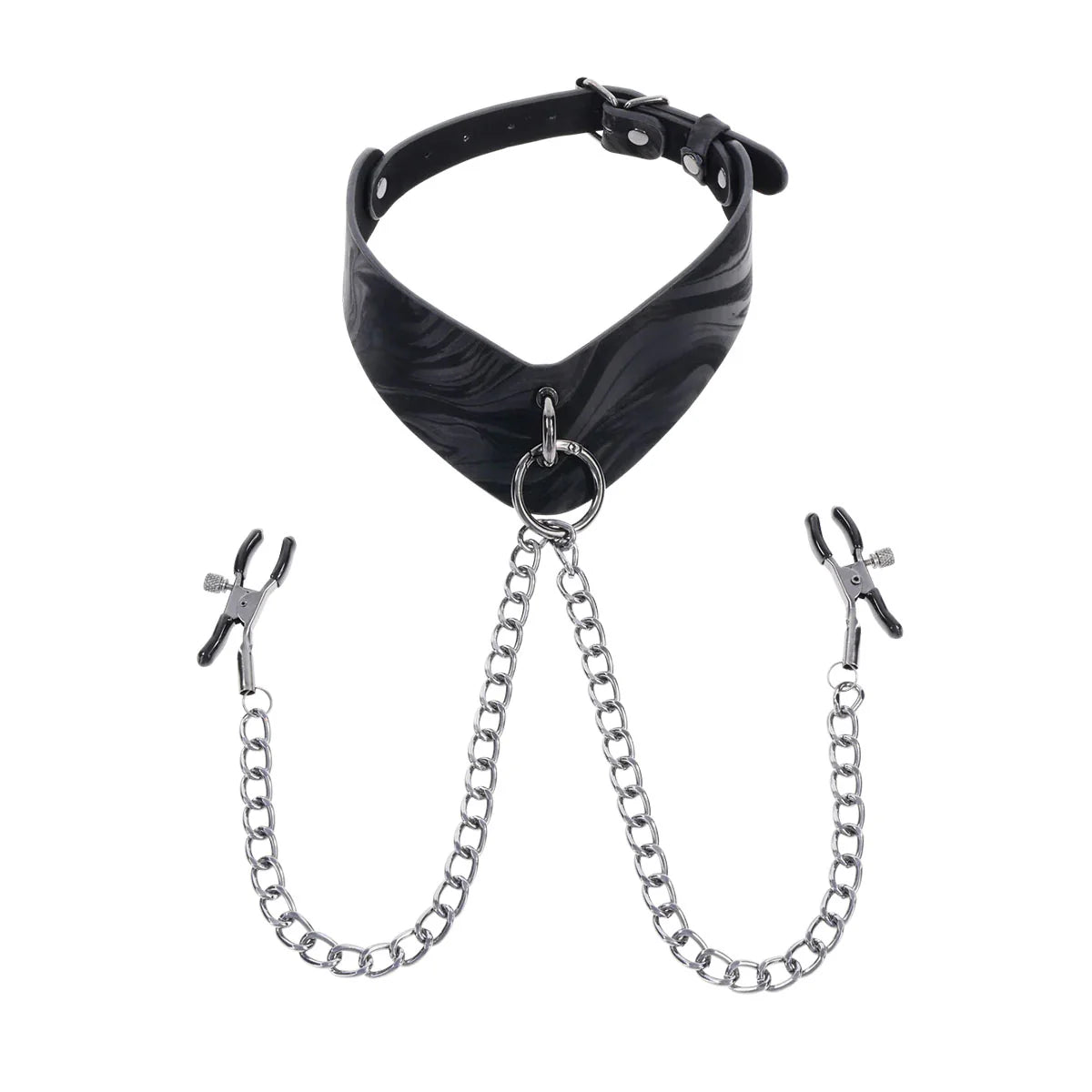 Sportsheets Velvet Noir Collar & Removable Clamps, Product Image