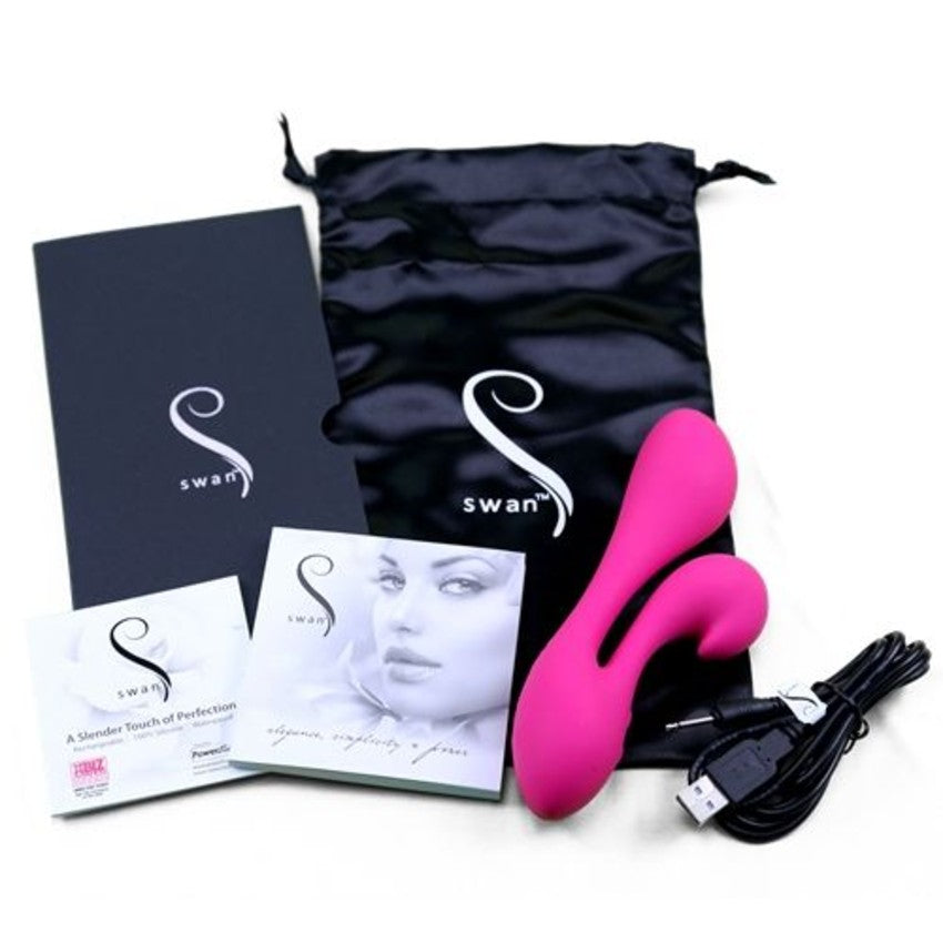 The Swan Silhouette Rabbit Vibrator, Pink, Product Contents