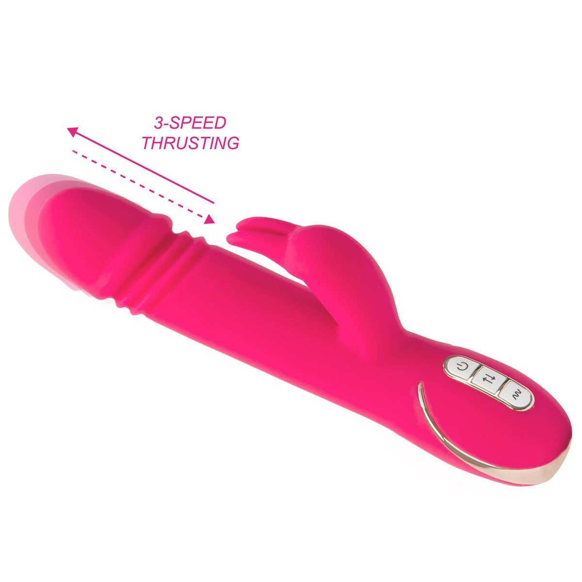 Vibe Couture Rabbit Skater Thrusting Vibrator, Pink, Thrusting Details