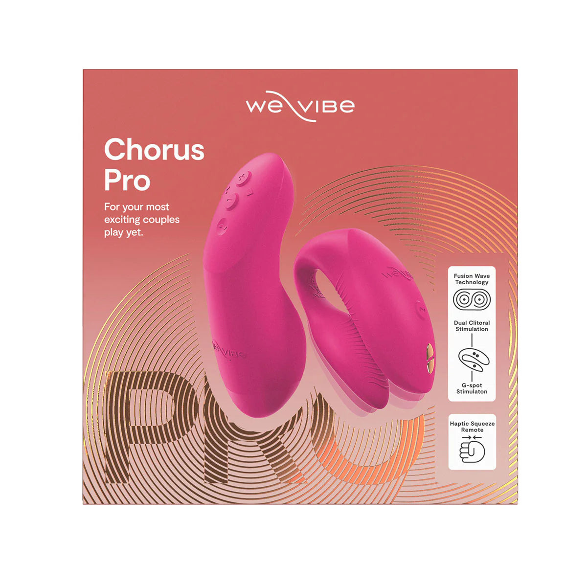 We-Vibe Chorus Pro Couples Vibrator, Electric Pink, Product Box, Front