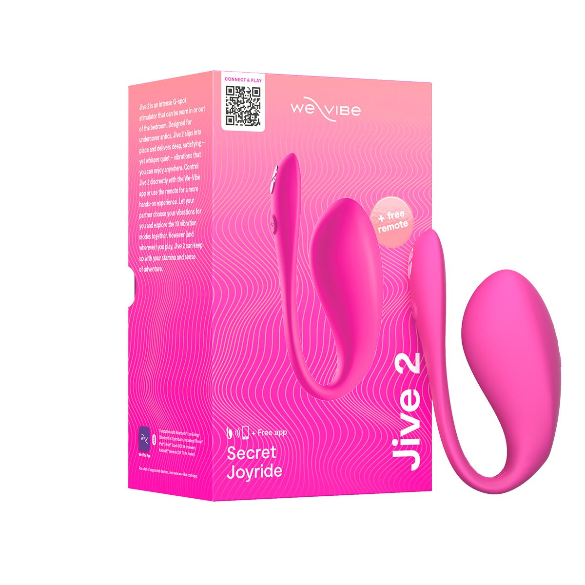 We-Vibe Jive 2 G-Spot Vibrator, Pink, Product Box and G-Spot Vibrator