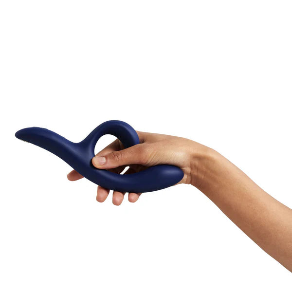 We-Vibe Nova 2 Rabbit Vibrator, Midnight Blue, Positioned in Hand