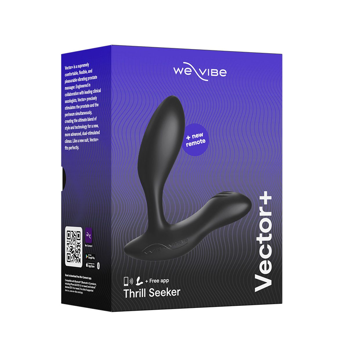 We-Vibe Vector+ Prostate Vibrator, Charcoal Black, Product Box