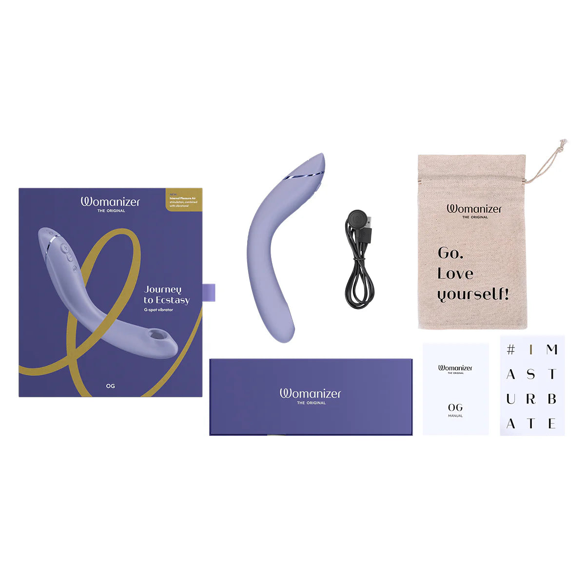 Womanizer OG G-Spot Vibrator, Lilac, Box Contents