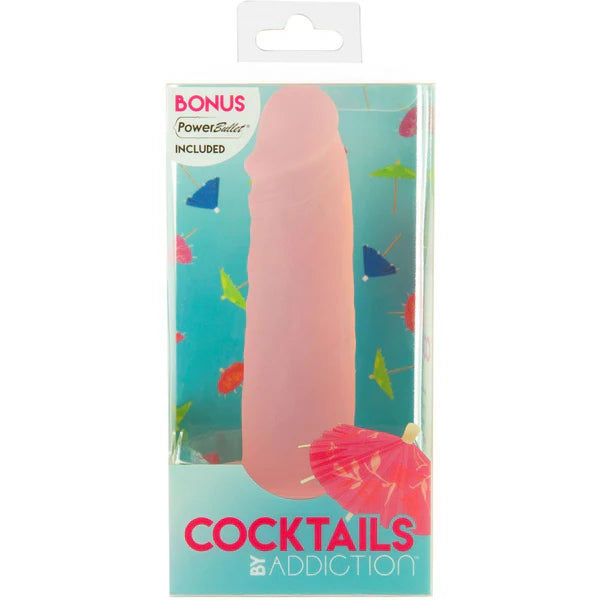 Addiction Cocktails 5.5-Inch Silicone Dildo, Peach, Product Box