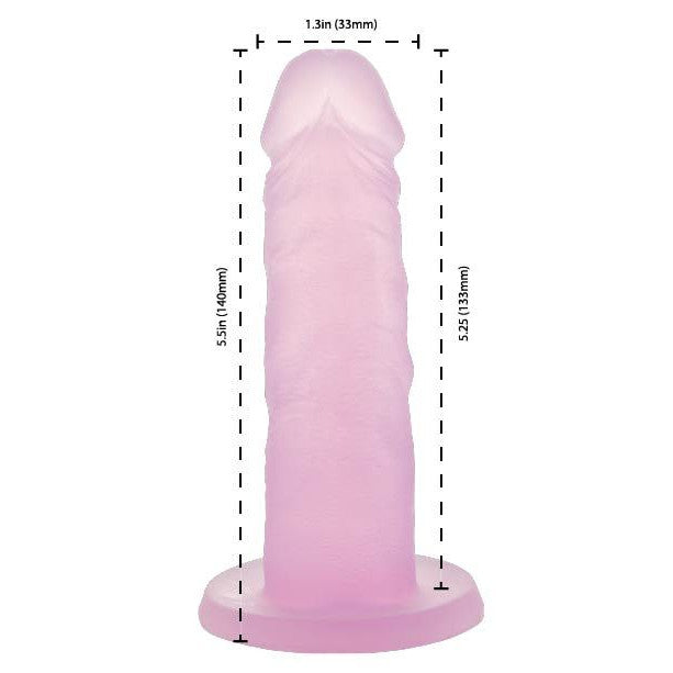 Addiction Cocktails 5.5-Inch Silicone Dildo, Purple, Product Measurements