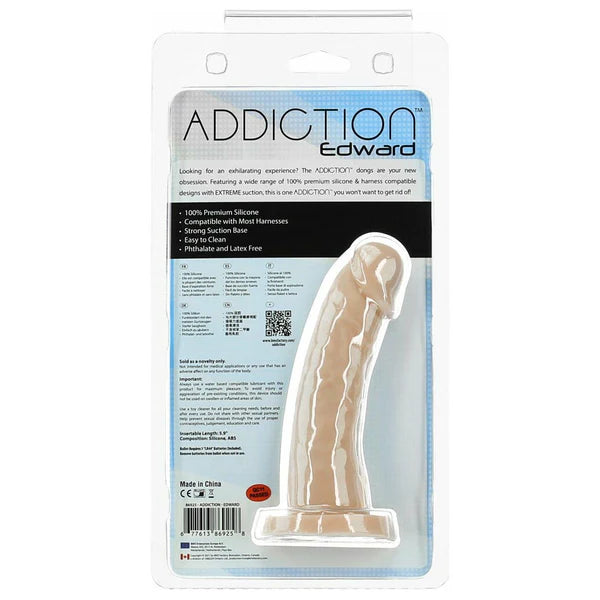 Addiction Edward 6-Inch Silicone Dildo, Product Package, Back