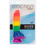 Addiction Justin 8-Inch Silicone Dildo, Product Package, Front