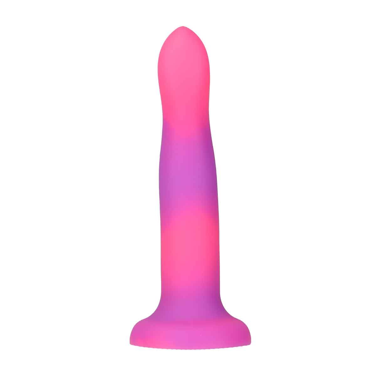 Addiction Rave Glow-In-The-Dark 8-Inch Silicone Dildo, Pink, Product Image, Front View