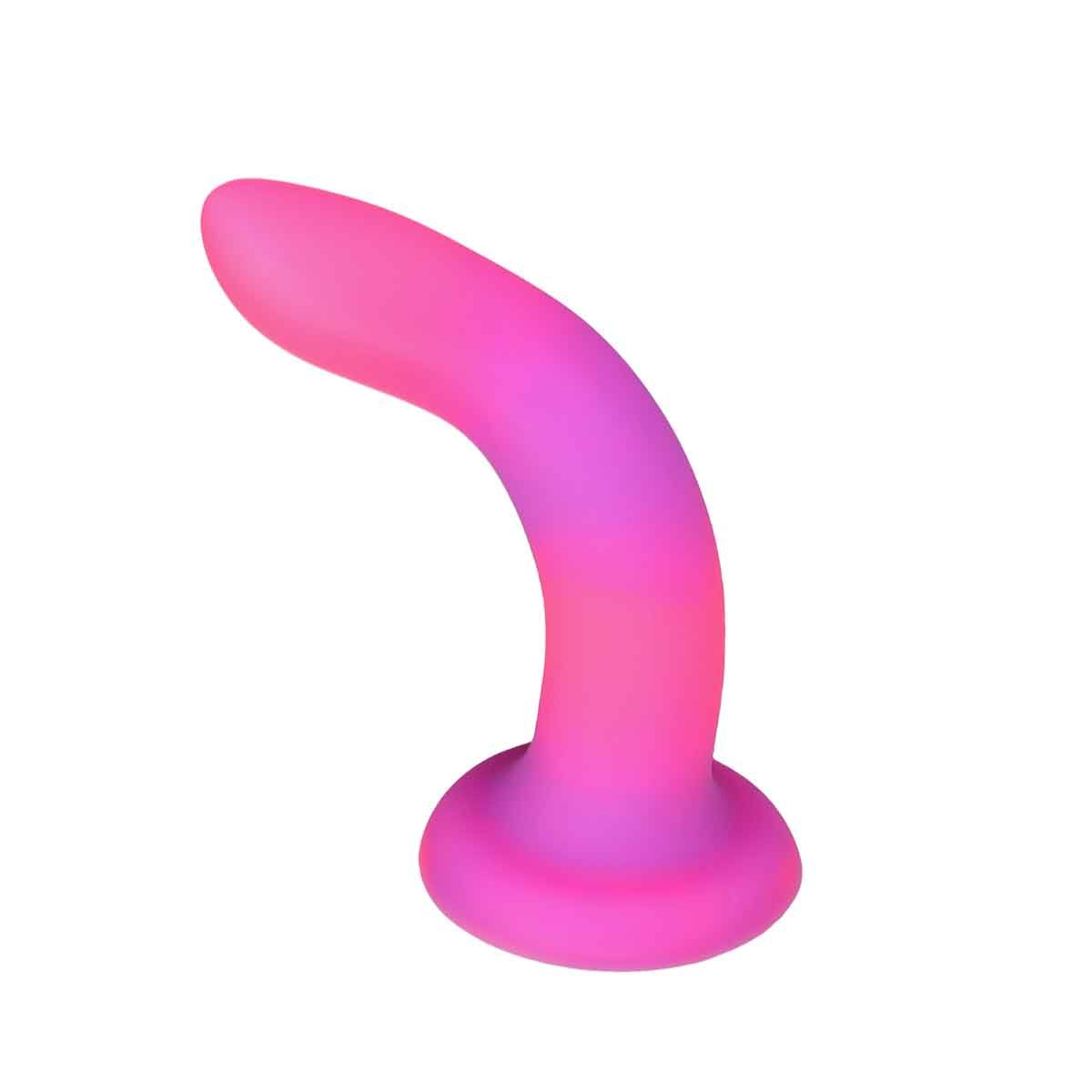 Addiction Rave Glow-In-The-Dark 8-Inch Silicone Dildo, Pink, Product Image, Flexible Position