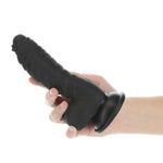 Addiction Ridged 7-Inch Silicone Dildo, Black, Dildo in Hand