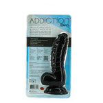 Addiction Ridged 7-Inch Silicone Dildo, Black, Product Package, Back