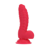 Addiction Ridged 7-Inch Silicone Dildo, Pink, Product Image, Side View