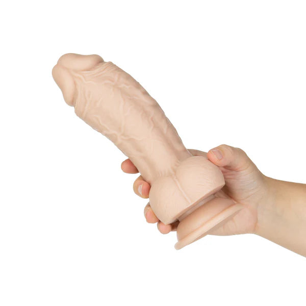Addiction Roman 8-Inch Silicone Dildo, Dildo in Right Hand