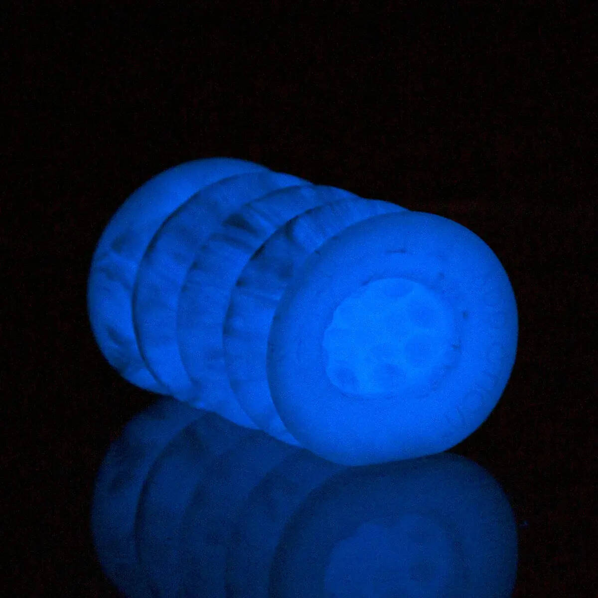 Addiction Silicone Reversible Stroker, Glow-in-the-Dark, Product on the Side