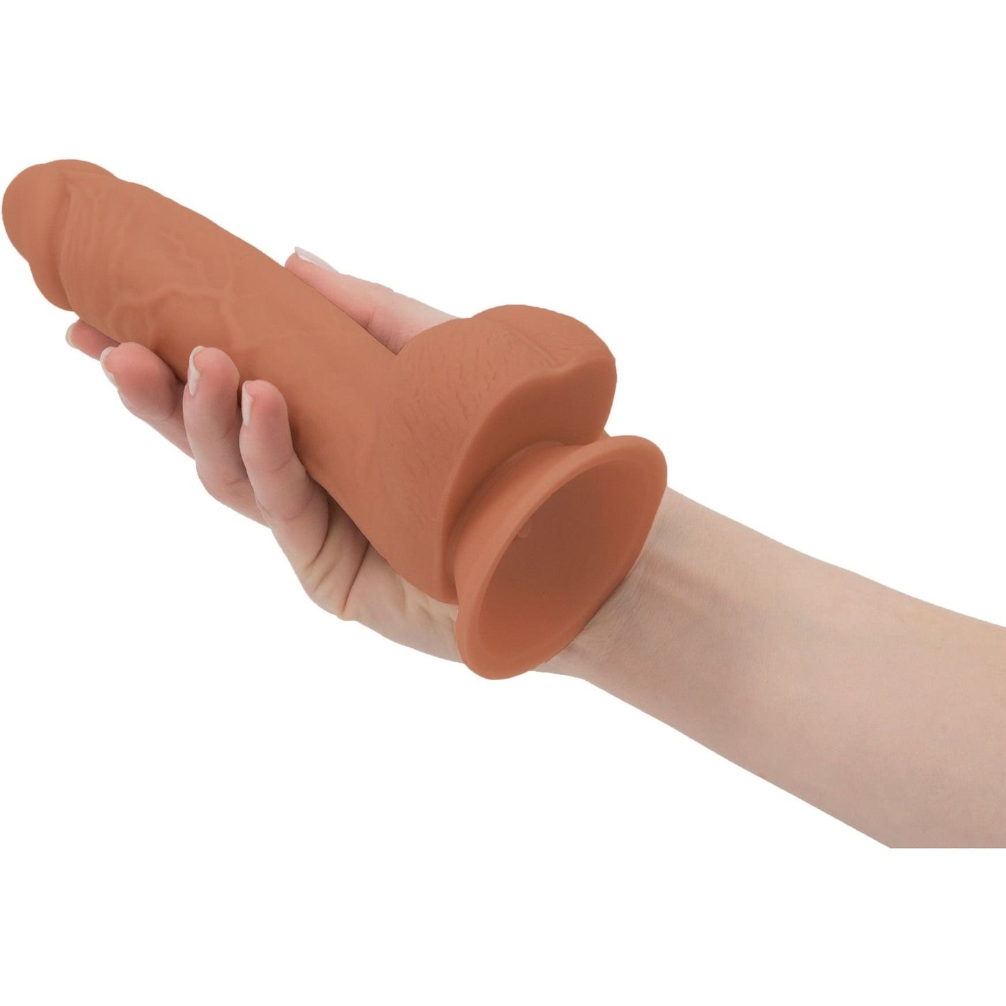 Addiction Steven 7.5-Inch Silicone Dildo, Caramel Tone, Product in Hand