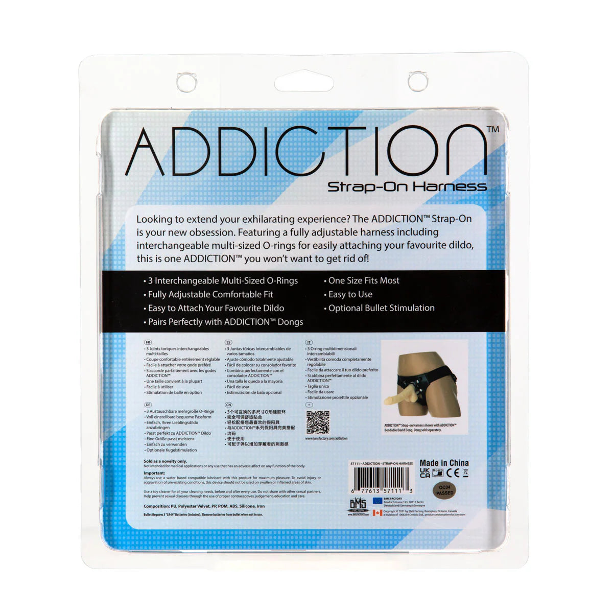 Addiction Strap-On Harness, Product Package, Back