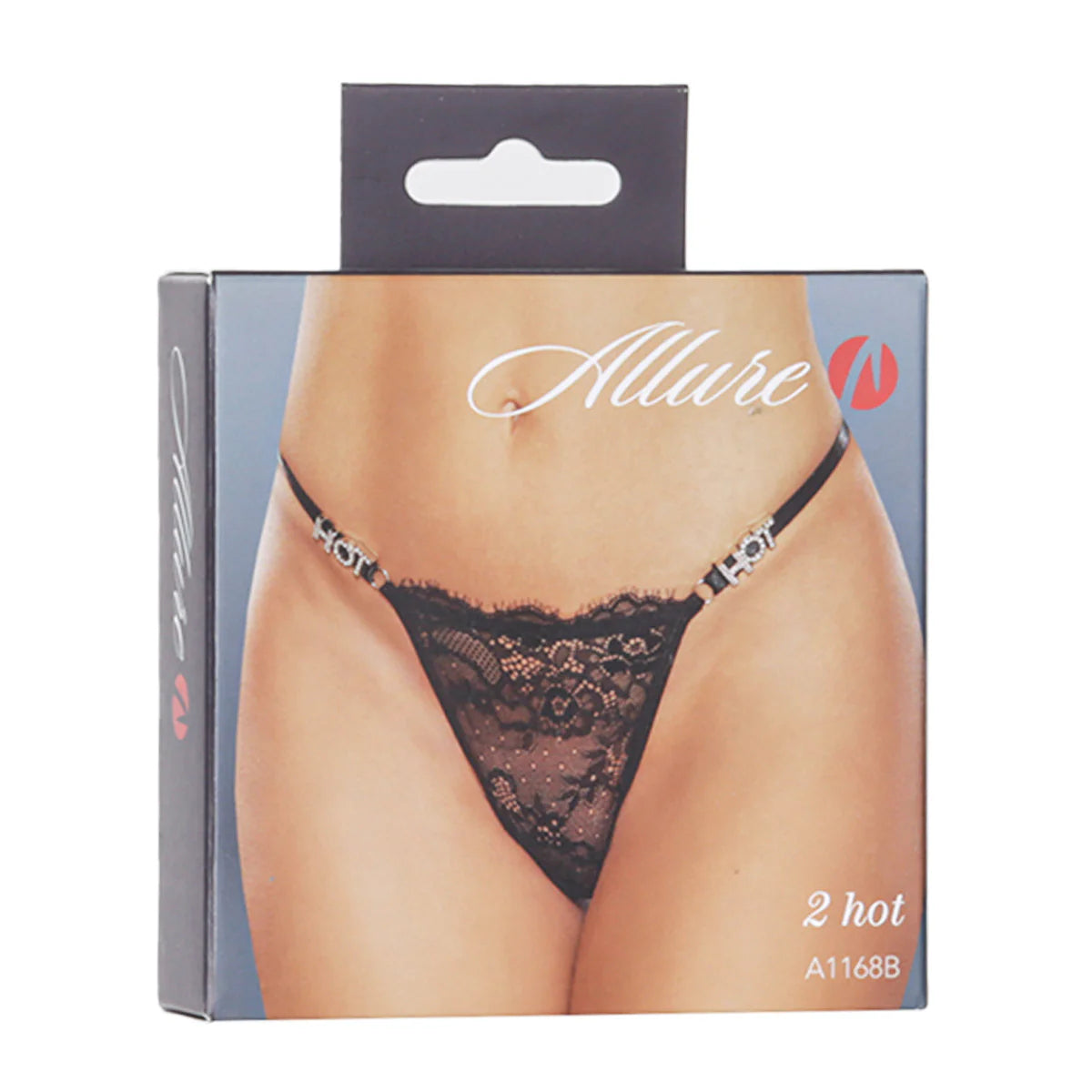 Allure 2 Hot Thong, Black, One Size, Product Box, Front