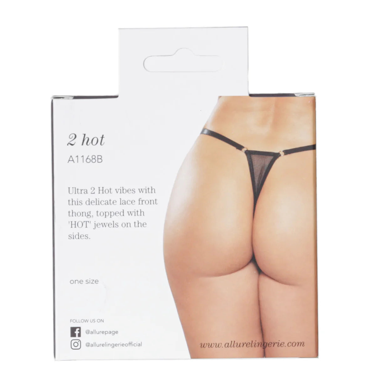 Allure 2 Hot Thong, Black, One Size, Product Box, Back