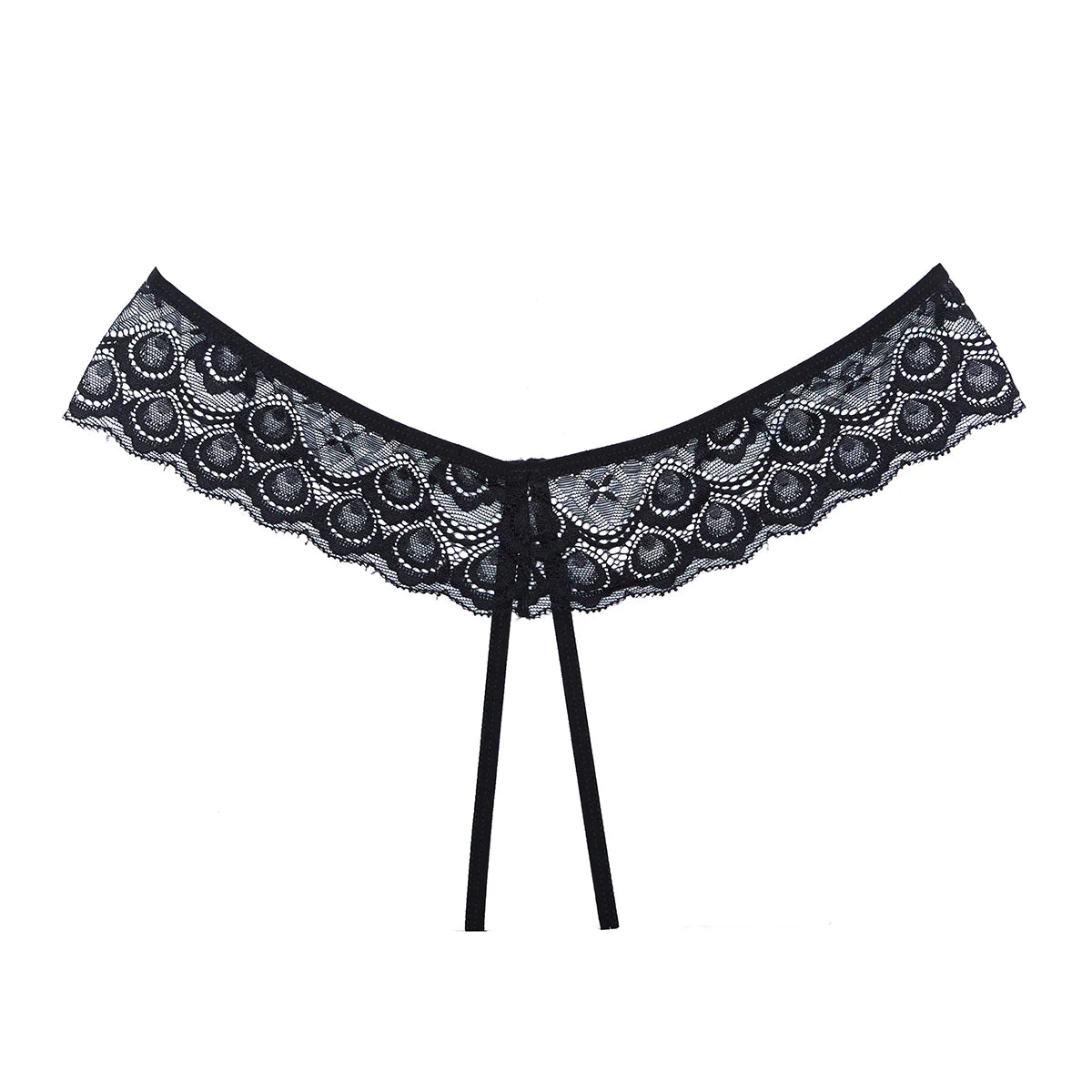 Allure Adore Foreplay Panty, Black, One Size, Product Image, Back View