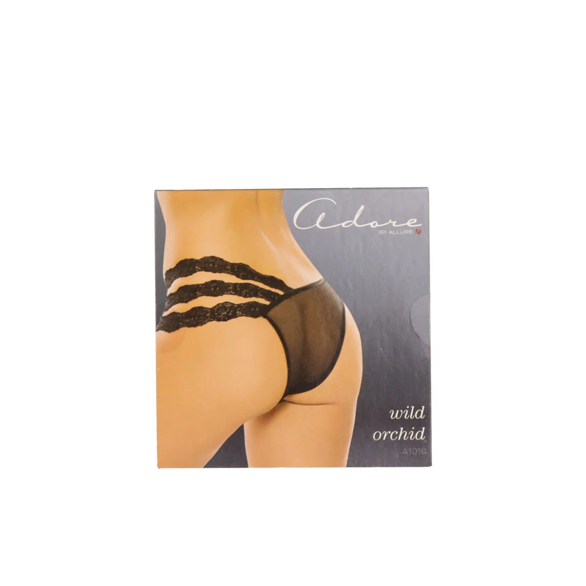 Allure Adore Wild Orchid Panty, Black, One Size, Product Box, Front