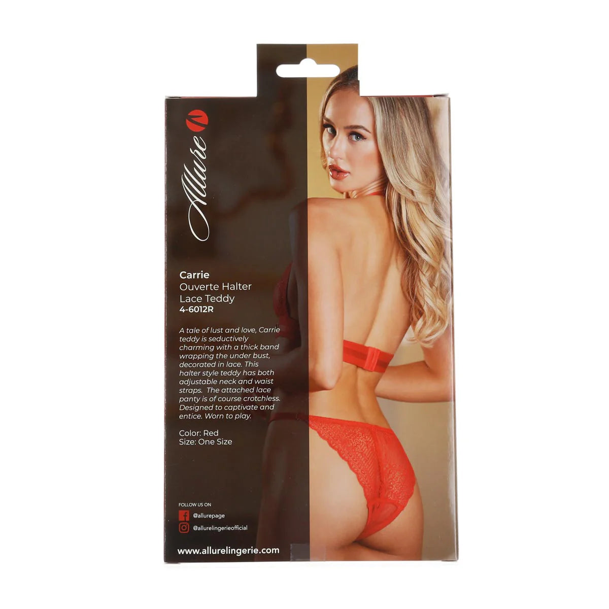 Allure Carrie Ouverte Halter Lace Teddy