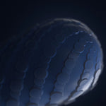 Arcwave Ghost Soft Silicone Stroker, Blue, Close Up of Reverse Texture