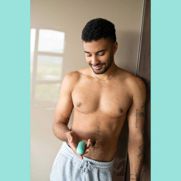 Arcwave Ghost Soft Silicone Stroker Mint, Man Holding Stroker in Right Hand