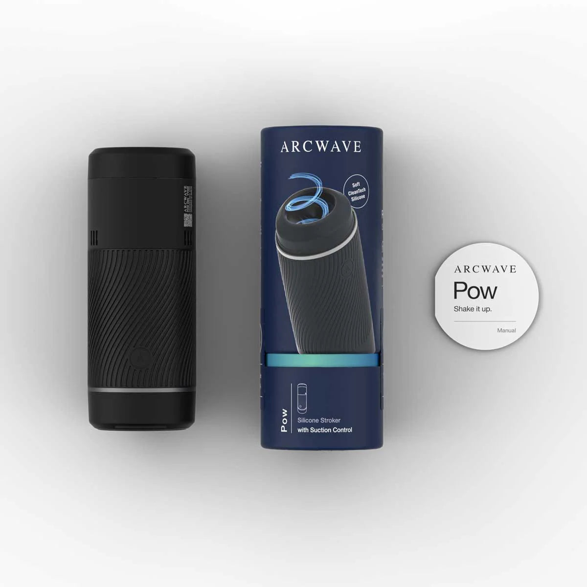 Arcwave Pow Silicone Stroker, Black, Box Contents