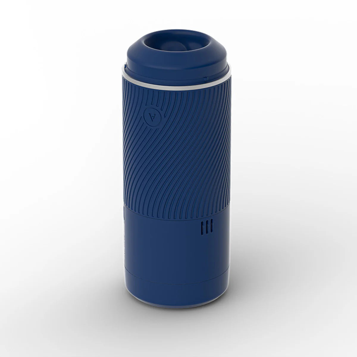 Arcwave Pow Silicone Stroker, Blue, Product Image of Stroker with Lid Off