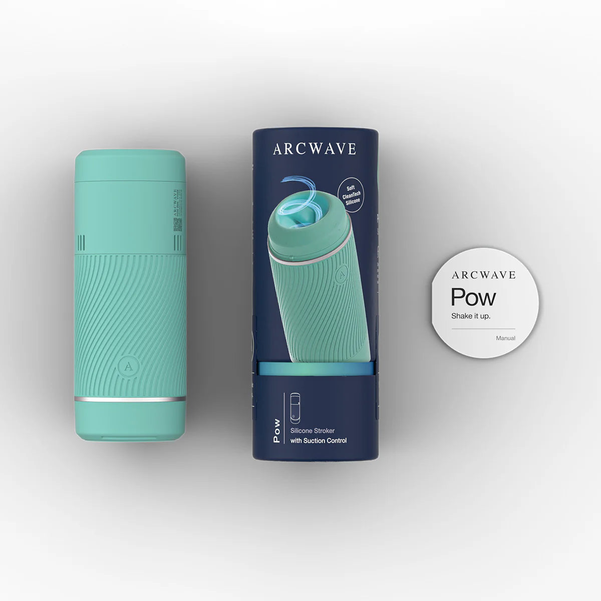Arcwave Pow Silicone Stroker, Mint, Box Contents