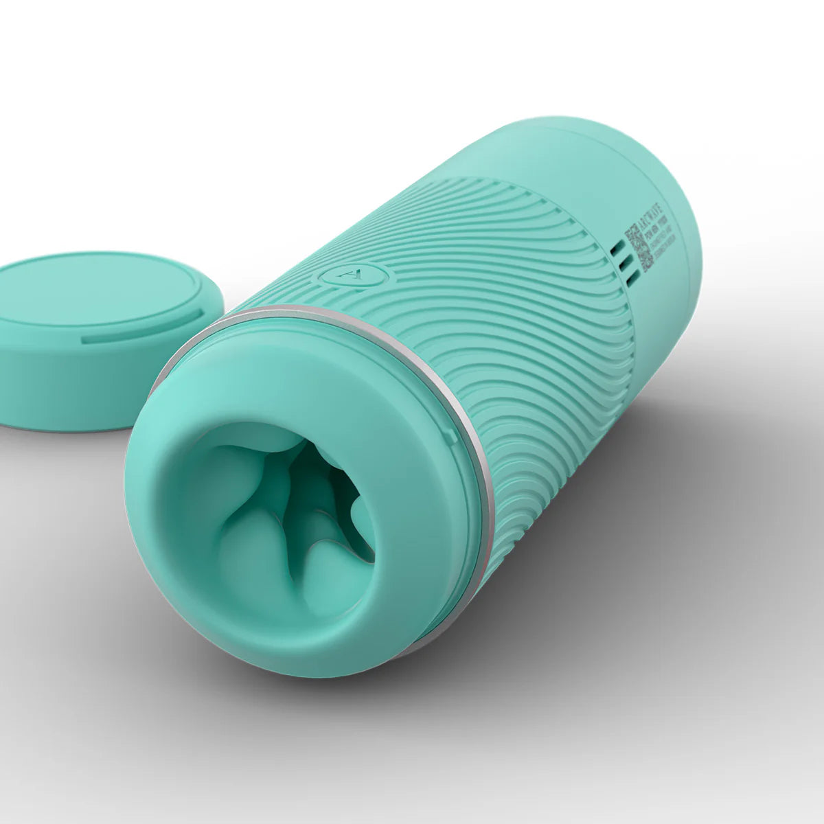 Arcwave Pow Silicone Stroker, Mint, Stroker with Lid on the side
