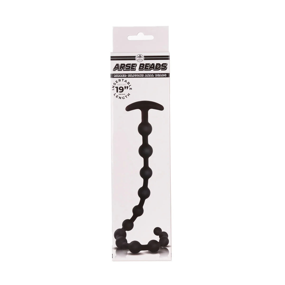 Arse Beads 19-Inch Ribbed Silicone Anal Beads, Product Box, Front