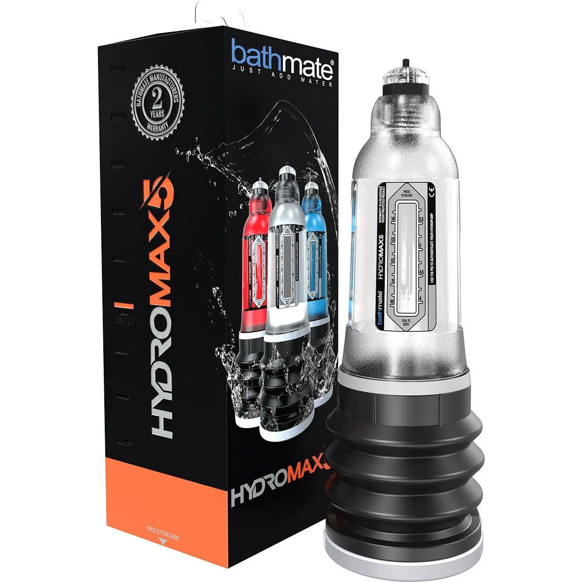 Bathmate HydroMax5 Penis Pump, Clear, Product Box