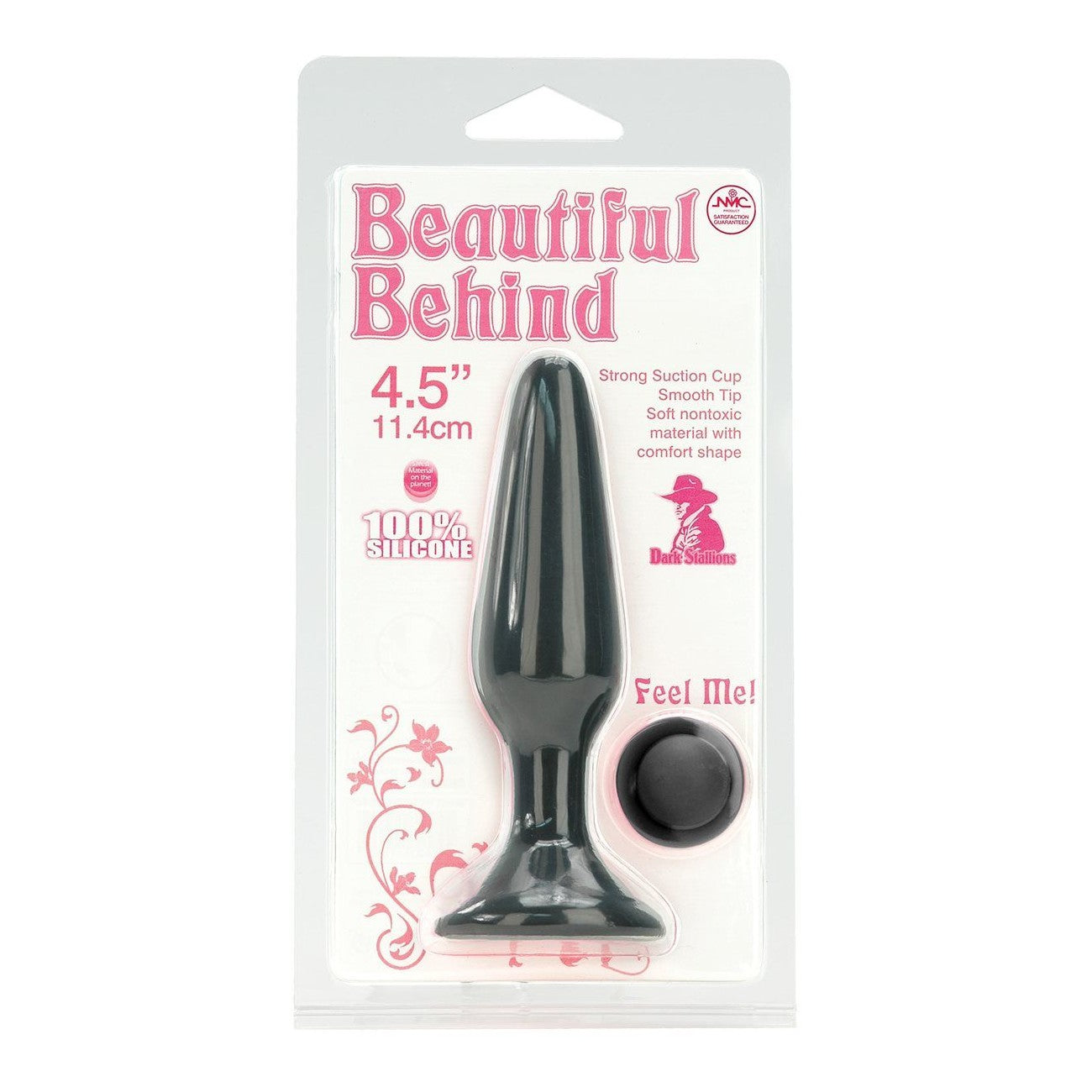 Beautiful Behind 4.5-Inch Butt Plug, Black, Product Package