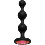 Booty Bling Jewelled Silicone Anal Beads, Pink Jewel, Product Image, Front View