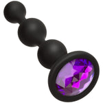 Booty Bling Jewelled Silicone Anal Beads, Purple Jewel, Product Image, Tilted Left