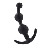 Booty Call Booty Beads Butt Plug in Black, Front View