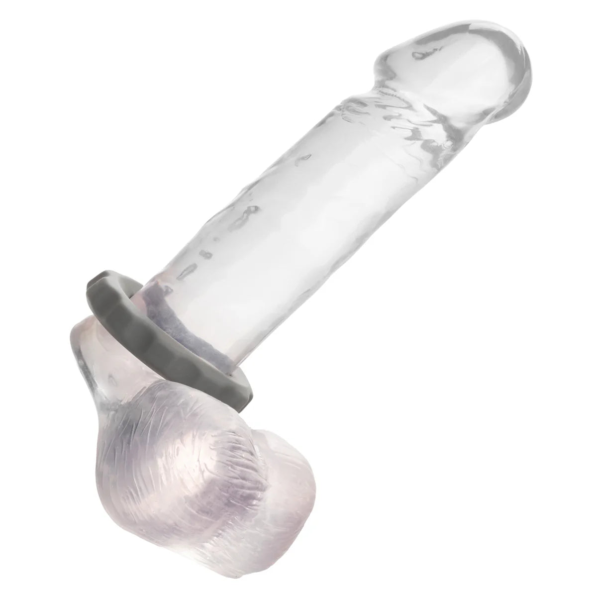CalExotics Alpha Liquid Silicone Erect Ring, Penis Ring on Dildo in Front of Balls