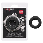 CalExotics Alpha Liquid Silicone Optimum Ring, Product Package with Penis Ring