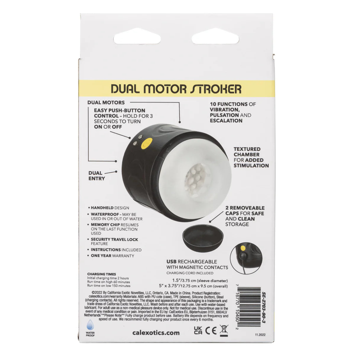 CalExotics Boundless Dual Motor Stroker, Product Box, Back